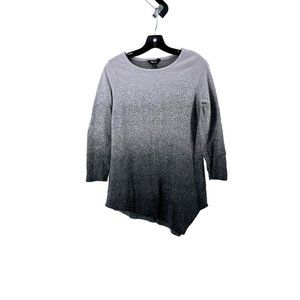 Simply Vera Wang Women's 3/4 Sleeve Gray Ombre Asymmetrical Knit Sweater Size S